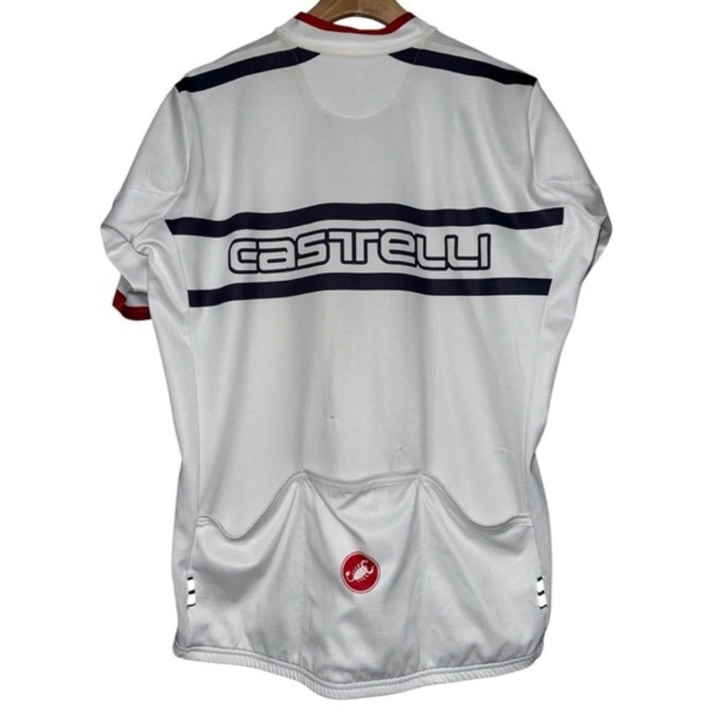 Castelli Men’s Size XXL White Full Zipper Cycling Bike Jersey